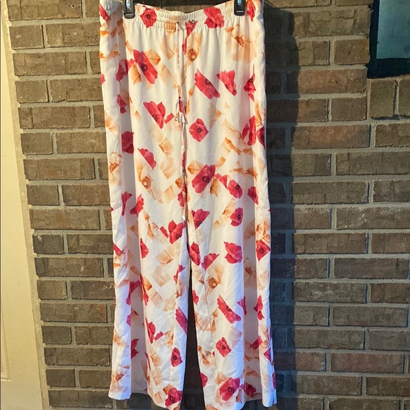 Calvin Klein Red and Orange Wide Leg Lounge Pants - Picture 1 of 4